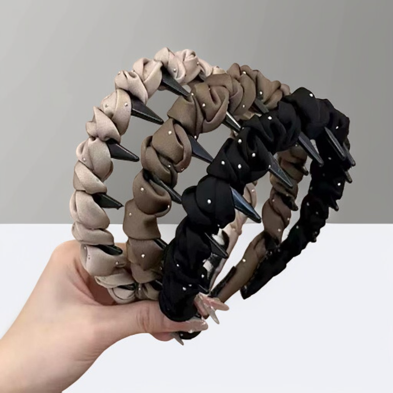 サテンヘアバンド ヘアバンド ふわふわ ハイ 頭蓋骨 トップ パーティー サテン