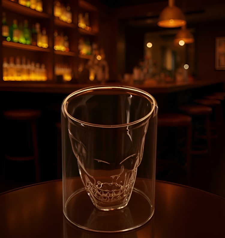 Stilvolles doppelwandiges Glas im Einsatz