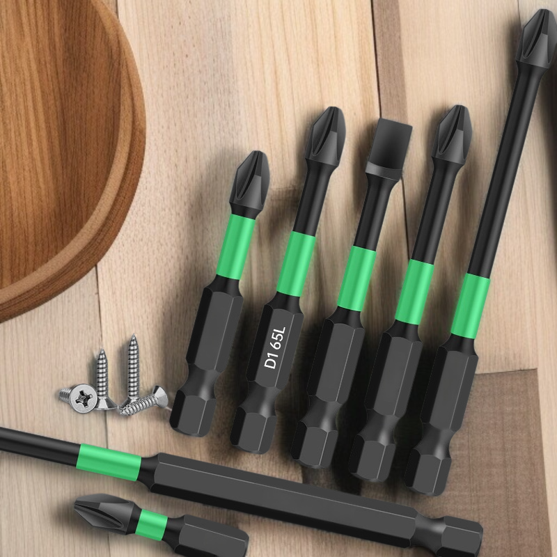 그린 강자성 세트 임팩트 비트 바람 비트 고경도 드라이버 내마모성 십자 및 일자 비트