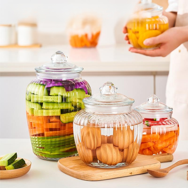Large-capacity thickened glass airtight jar