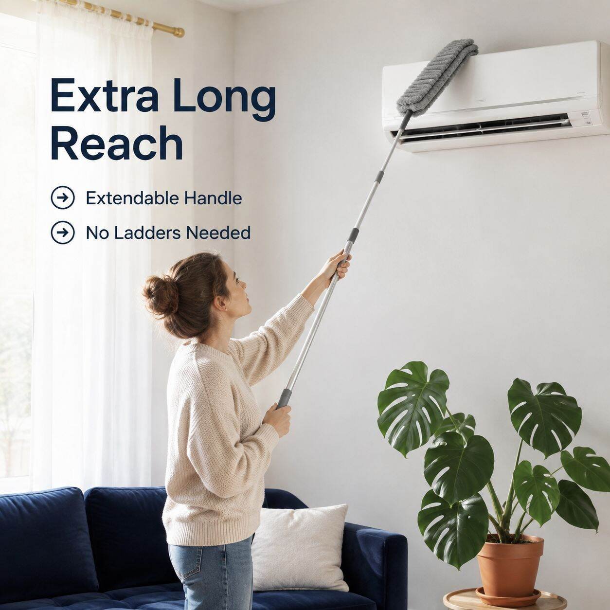 Extendable and extended gap duster