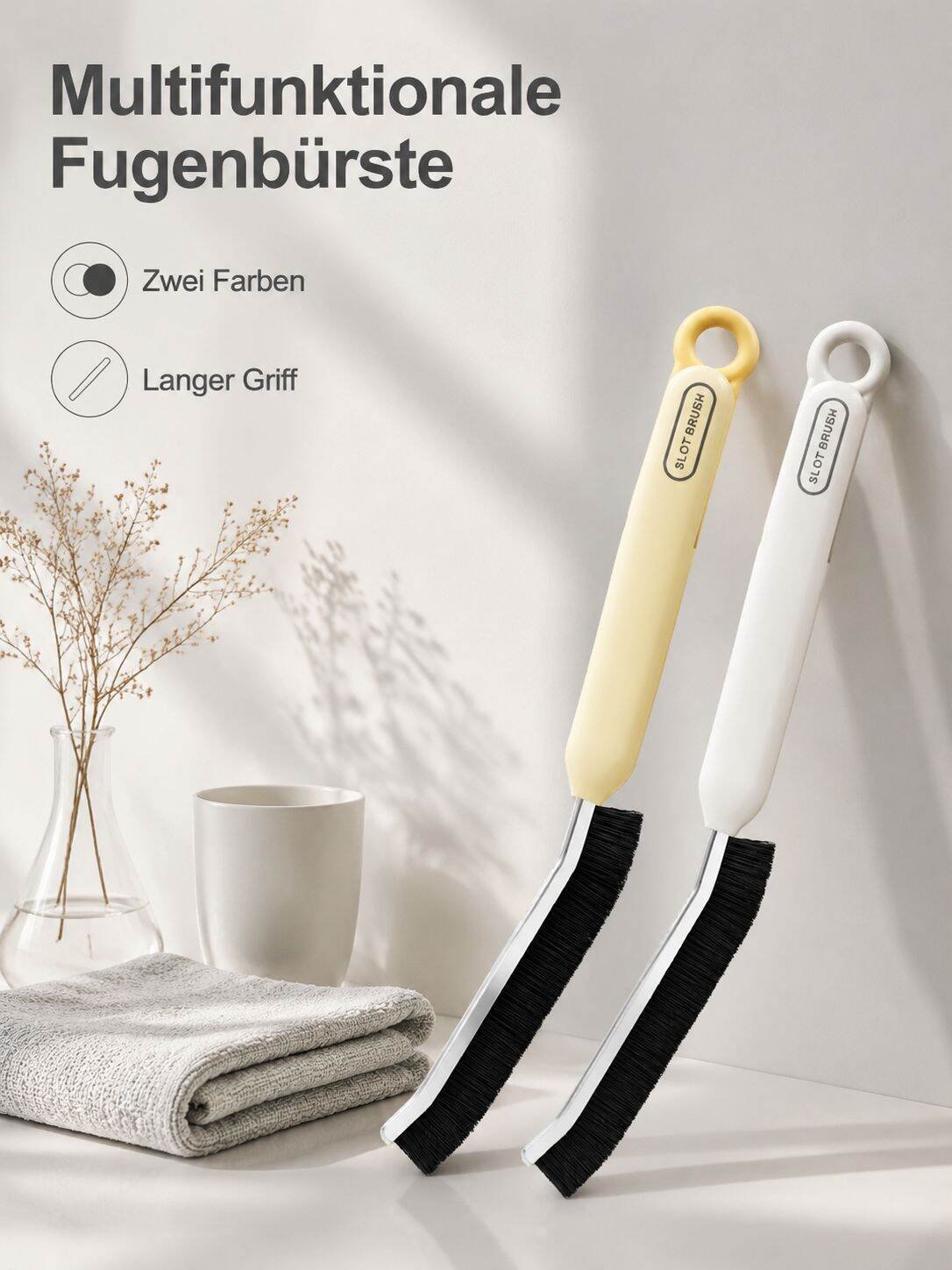 Multifunktionale Spaltbürste mit langem Griff ohne tote Winkel