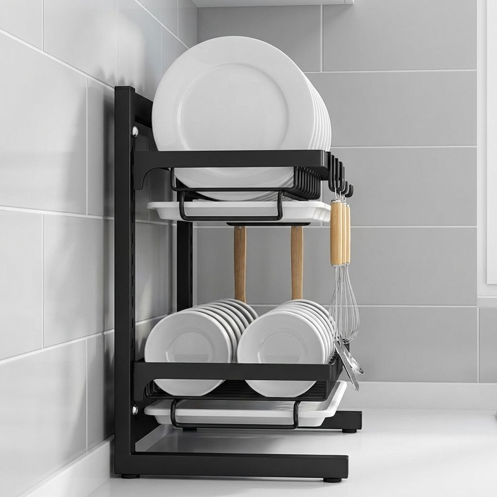 가정용 대형 2단 주방 접시 및 젓가락꽂이