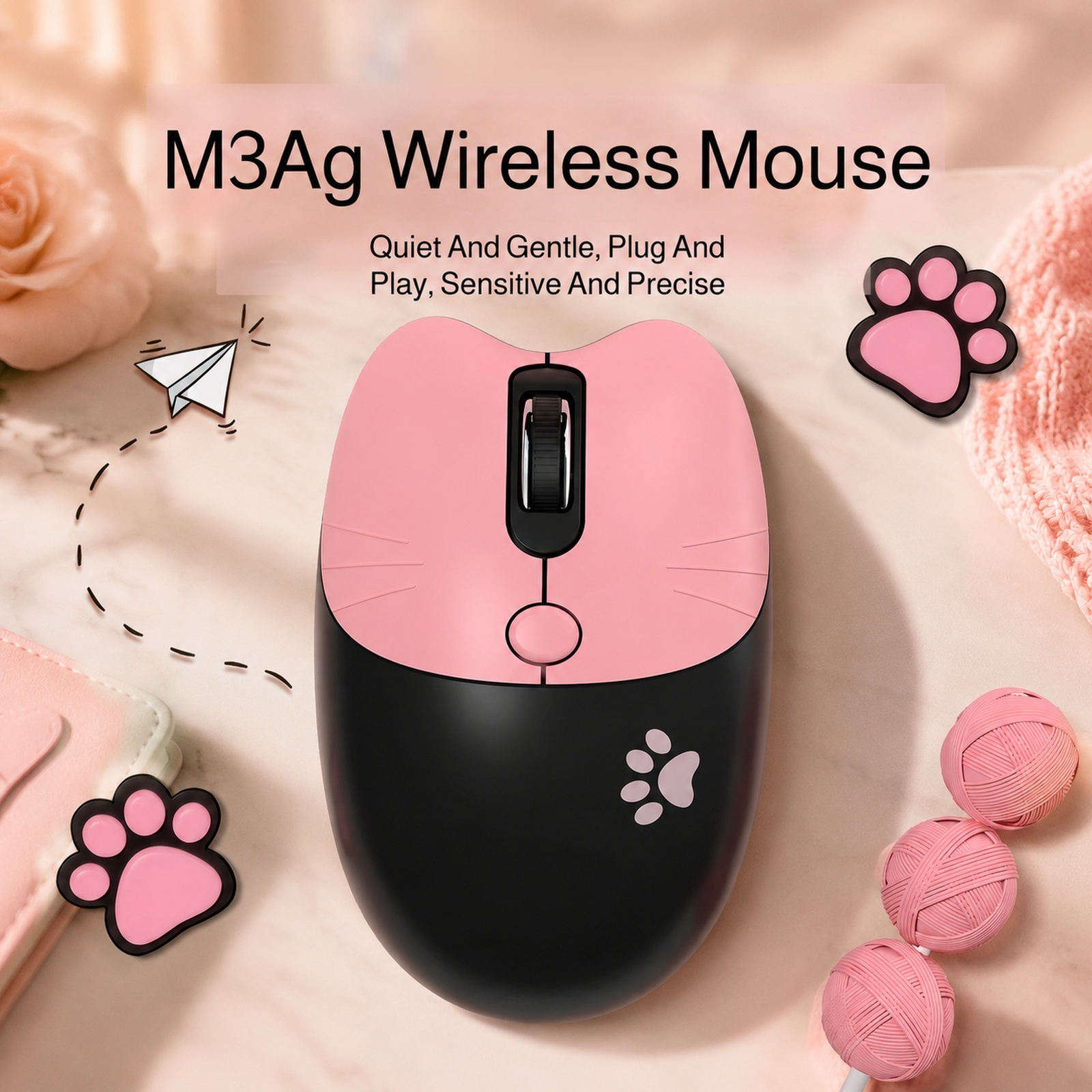 Lightweight Silent Office Mouse, Wireless and Portable