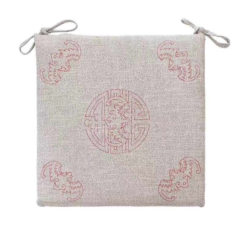 Detachable Washable Simple Linen Chair Cushion, Thickened and Breathable Seat Pad