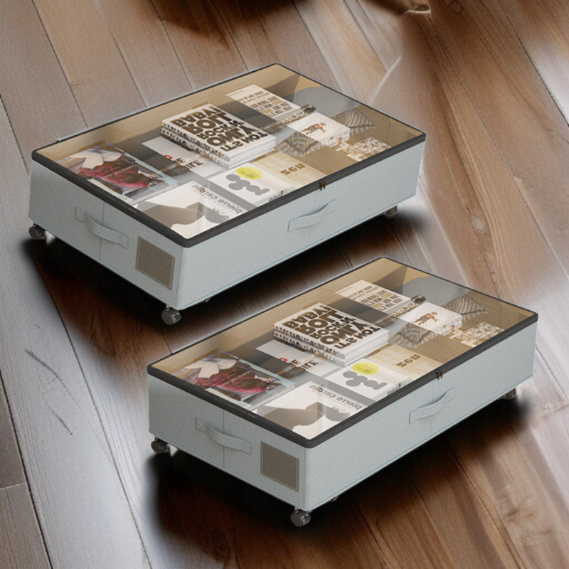 침대 밑 수납함 바퀴 달린 옥스포드 수납함 담요 의류 침대 밑 수납함