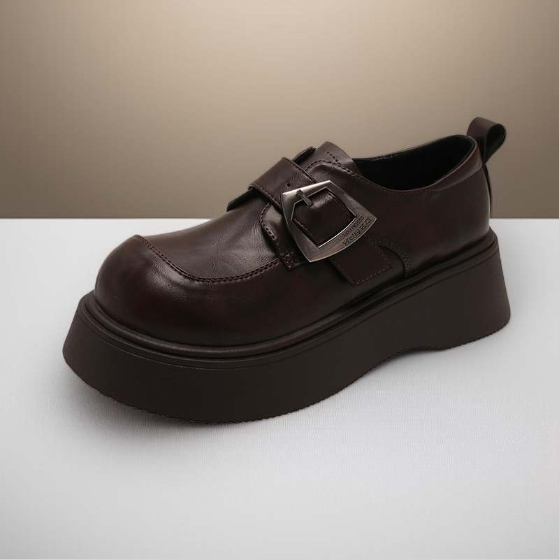 플랫폼 청키 가죽 슈즈, 여성용 레트로 영국 스타일 JK 로퍼, 트렌디