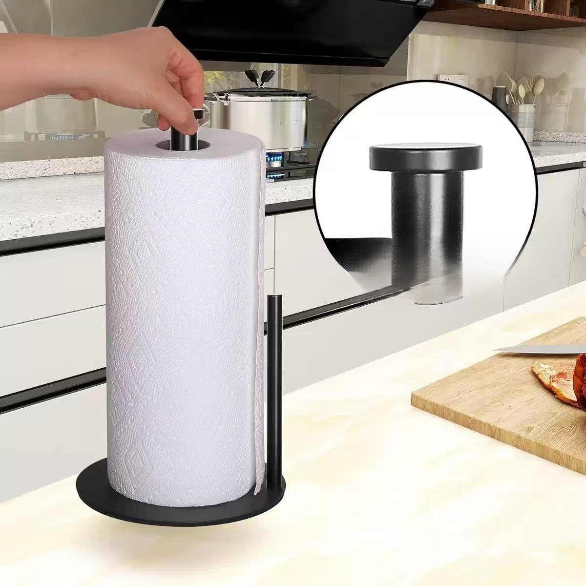 Kitchen paper roll holder vertical paper towel holder stainless steel desktop paper towel holder hot