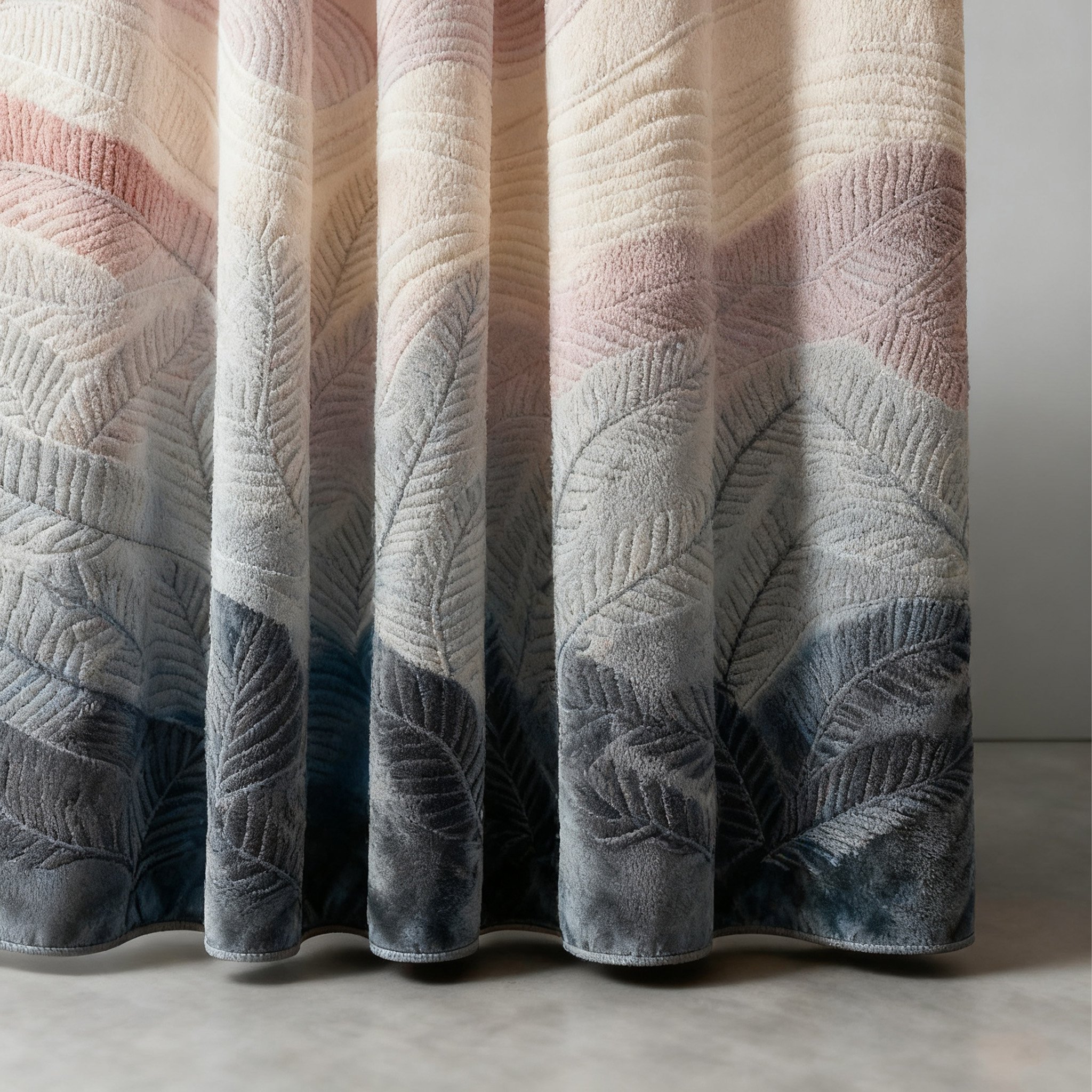 ผ้าม่านอาบน้ำเส้นใยพร้อมงานปักดีไซน์สวย