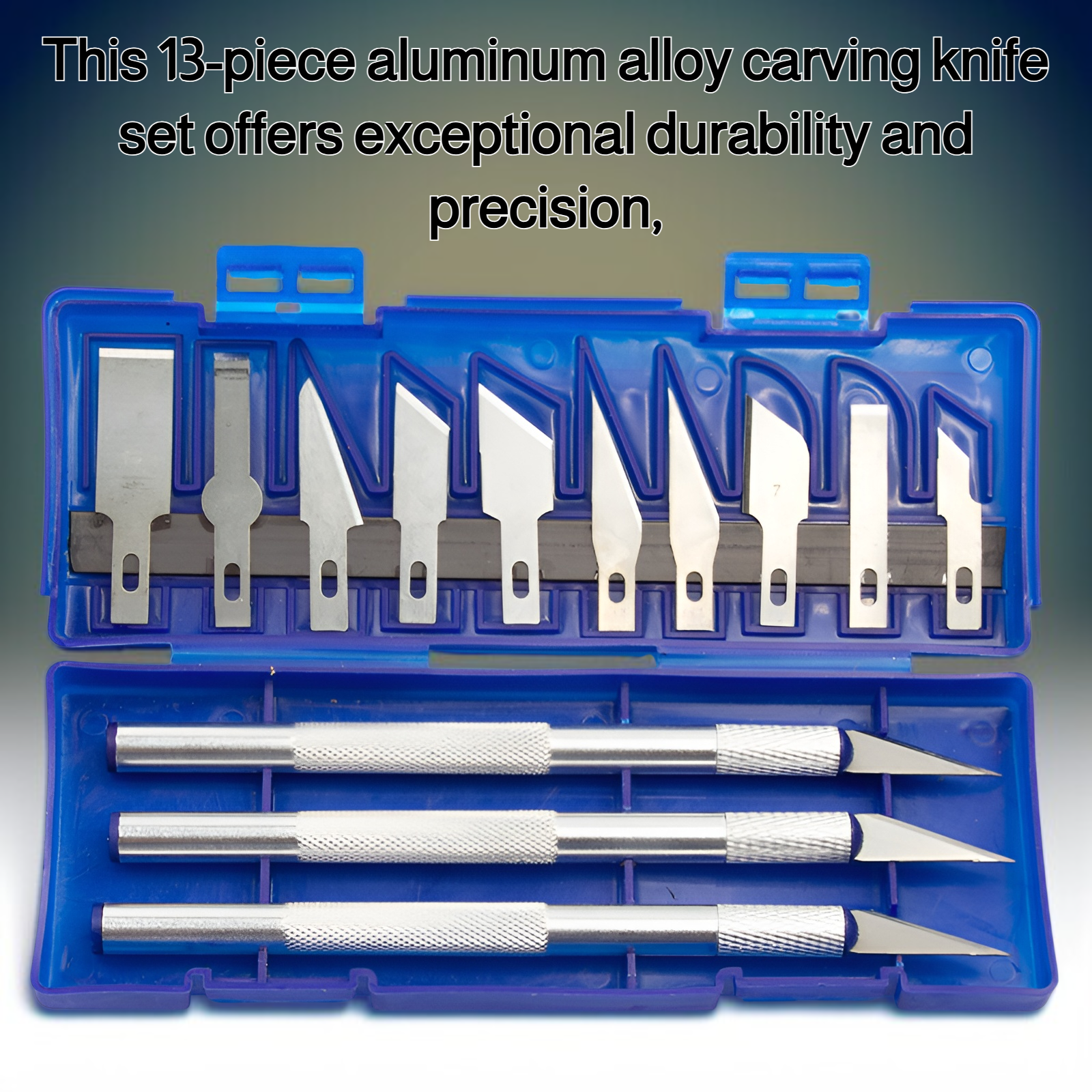 13-piece aluminum alloy carving knife set