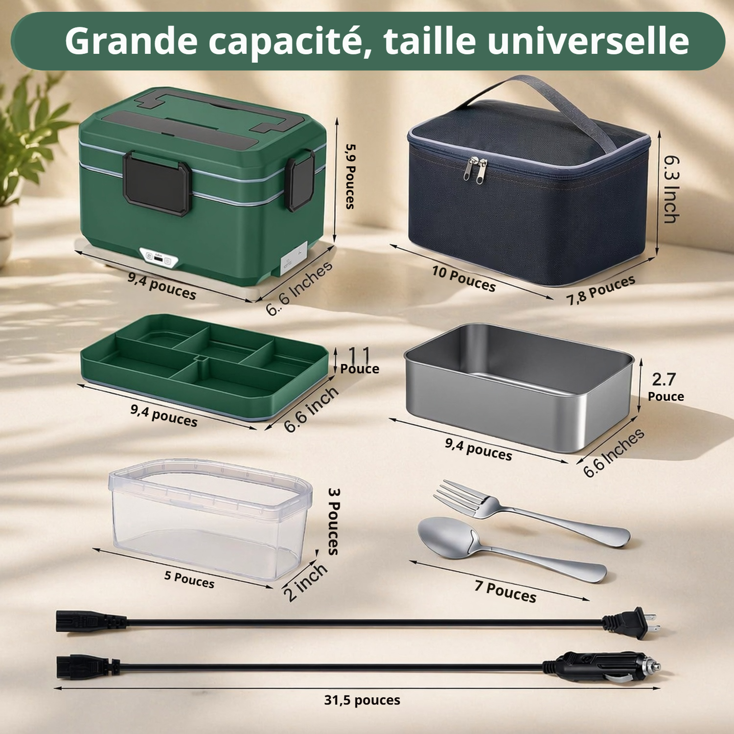Ouverture facile de la boîte à déjeuner électrique