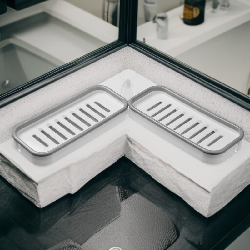 드릴 작업 없이 설치 가능한 회전식 욕실 수납 선반