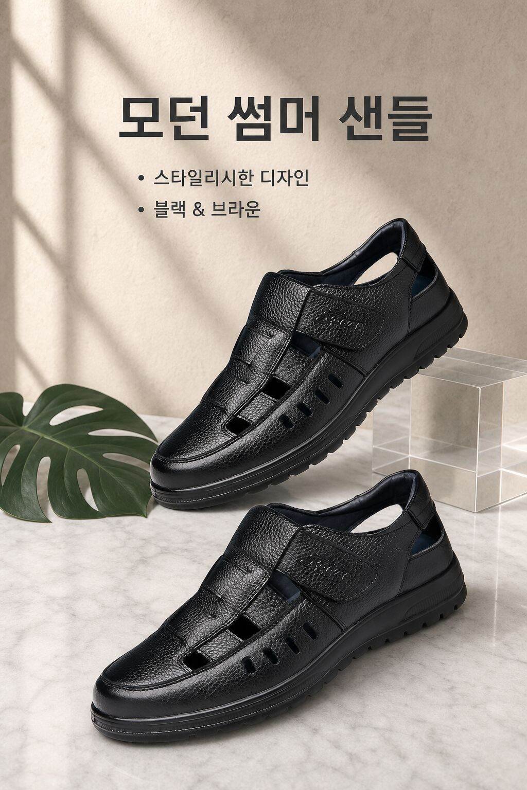 남성 여름용 경량 미끄럼 방지 통기성 샌들