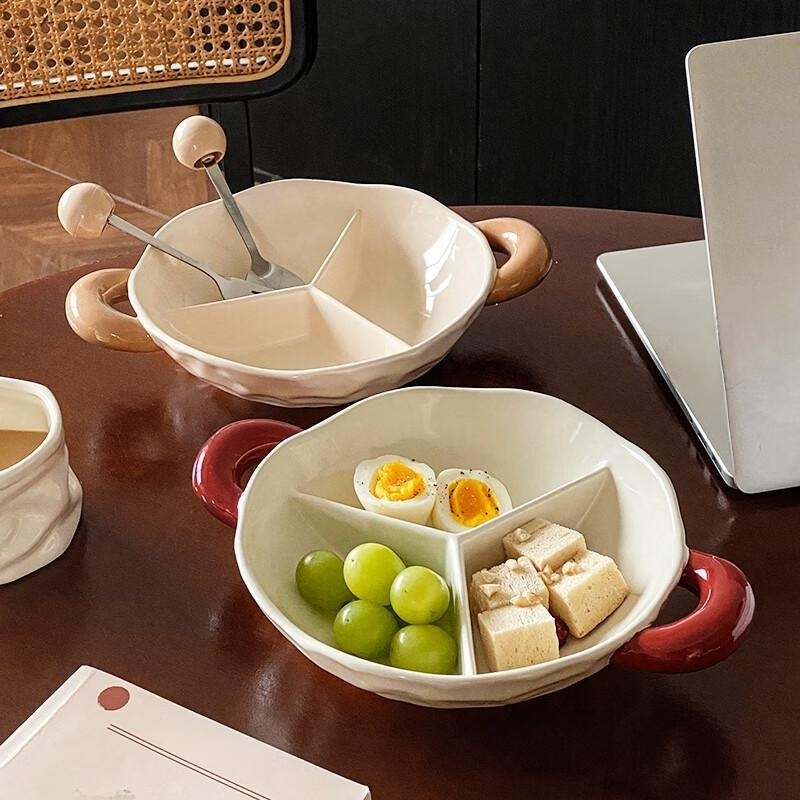 Simple Style Ceramic Separated Breakfast Plate Tableware