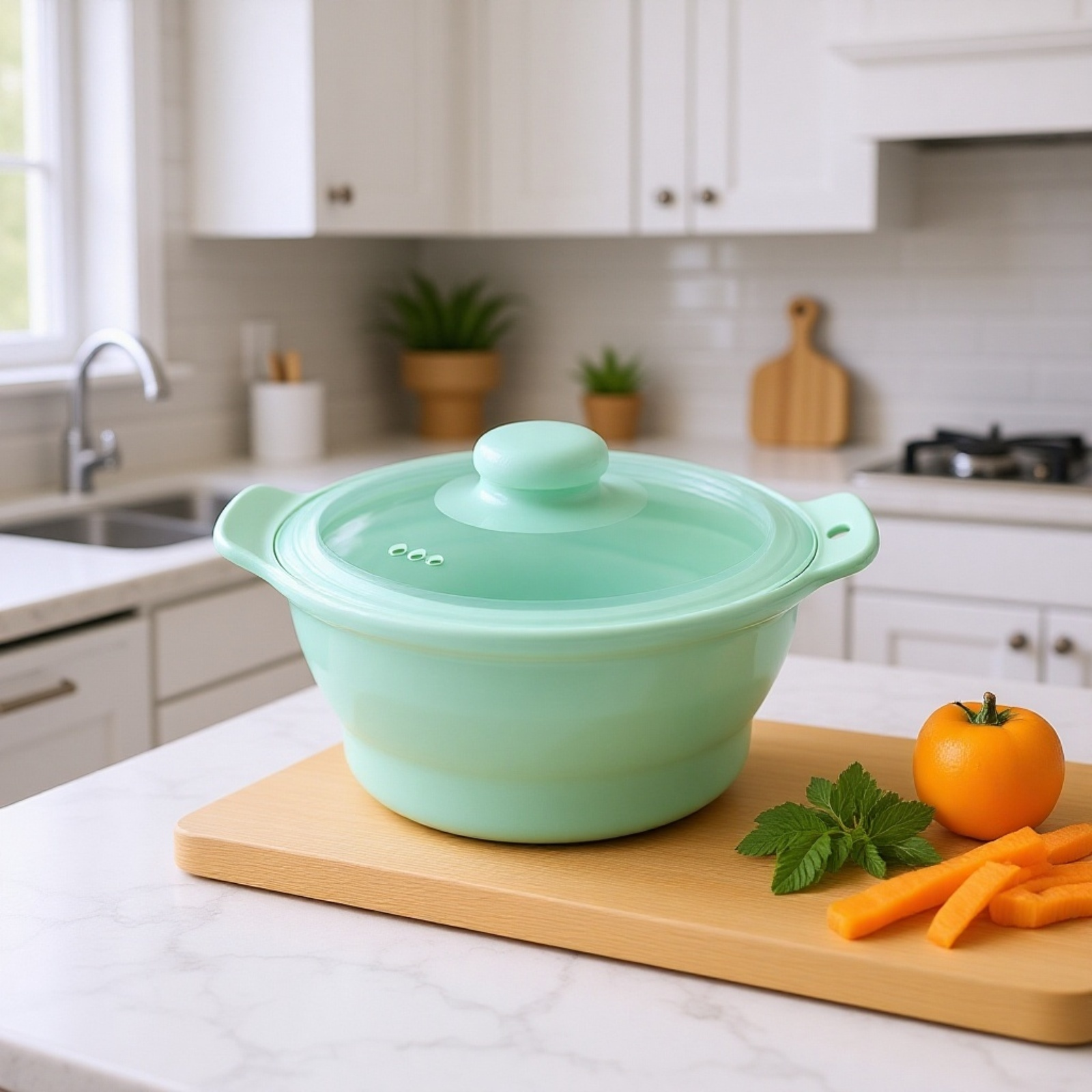 접이식 휴대용 실리콘 냄비