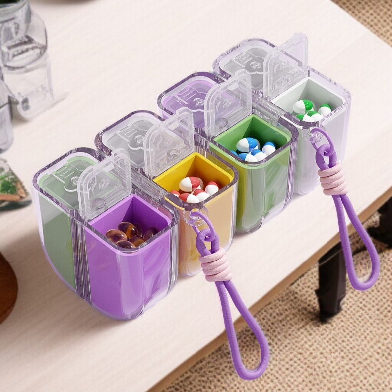 휴대용 마그네틱 대용량 소분함 밀폐 방습 수납함 도파민 캡슐 큐브 케이스