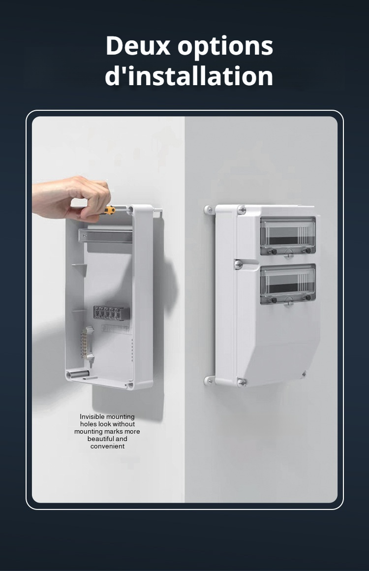 Boîte de distribution électrique portable en plastique sécurisée