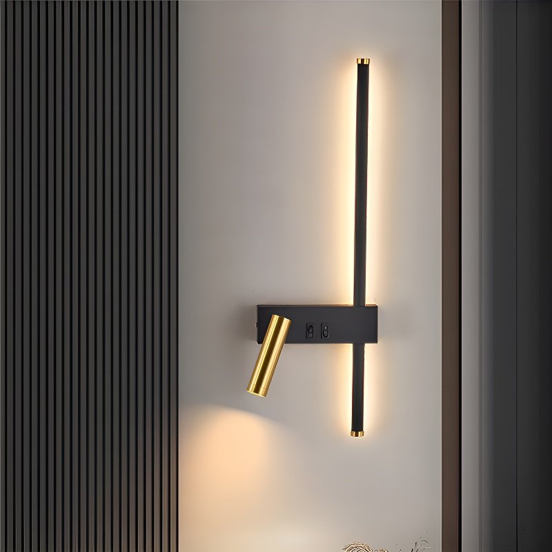 北歐臥室床頭燈帶