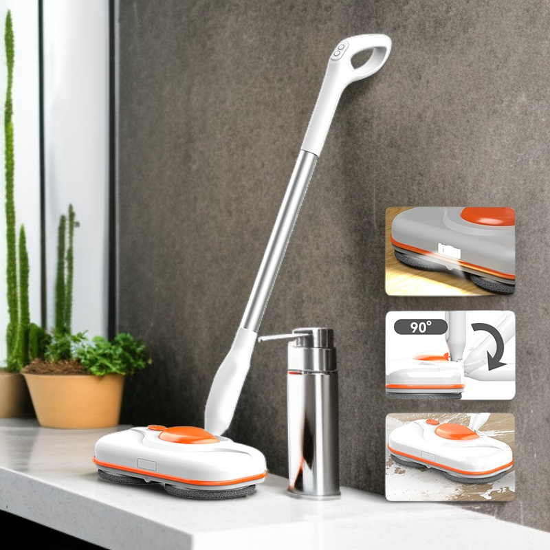  Bezprzewodowy elektryczny mop z podwójnym obrotowym spryskiwaczem