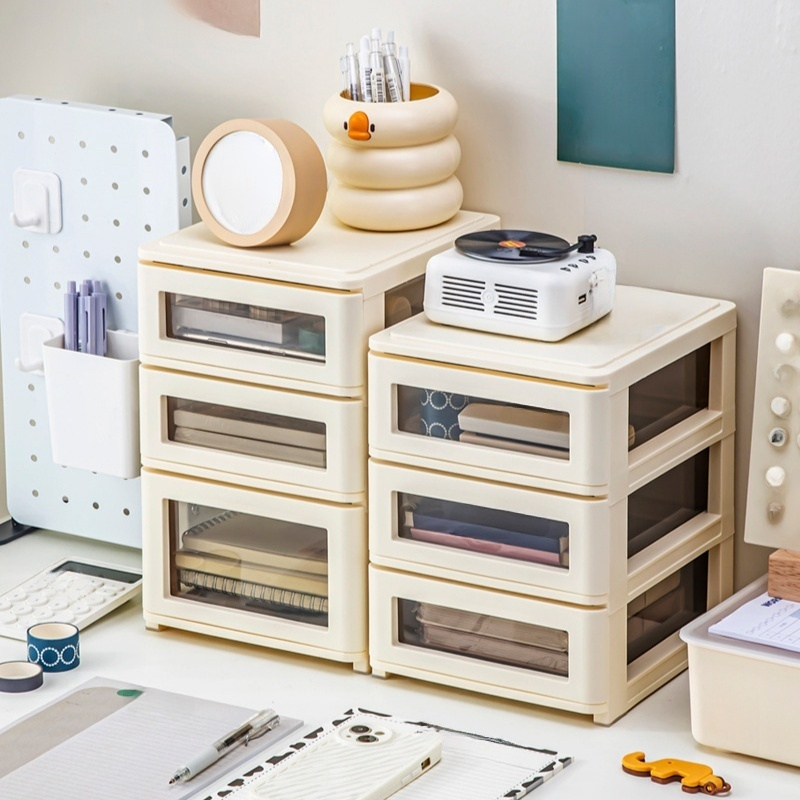  Drawer Desktop Organizer Box - Multi-compartment Storage for Office Supplies and Cosmetics