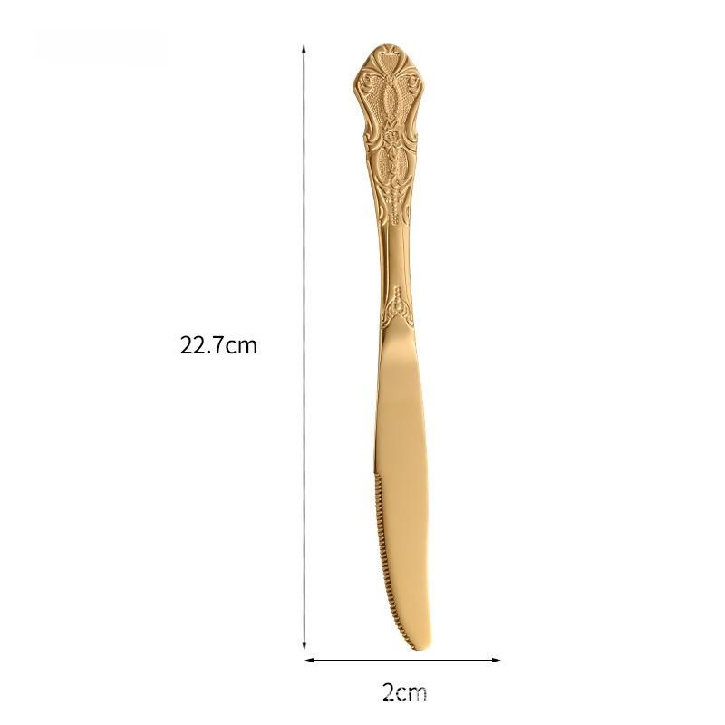 Vintage Gold Stainless Steel Flatware Set