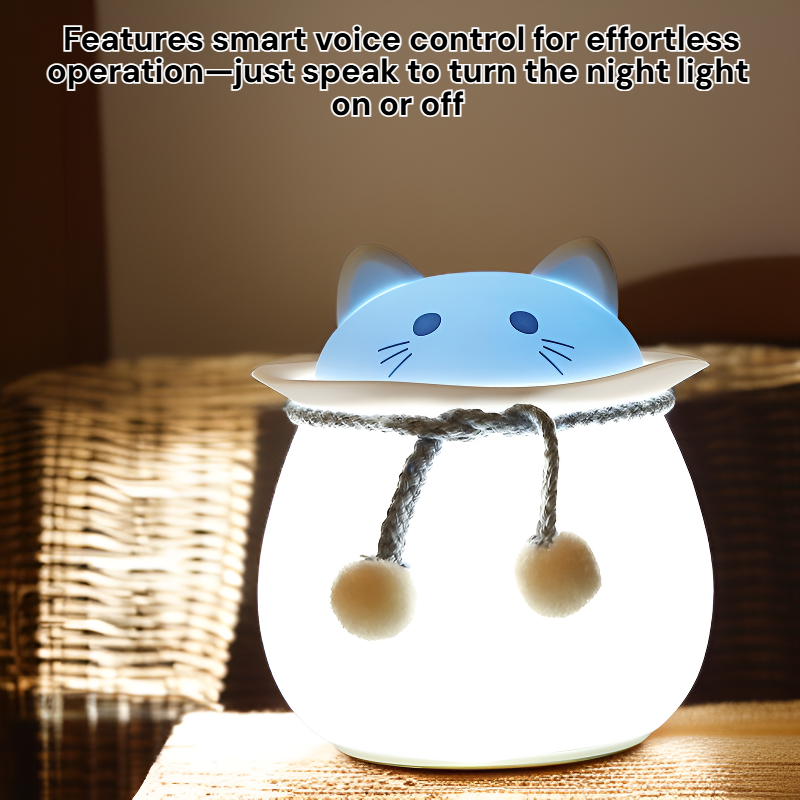 Cute Silicone Voice Control Bedside Ambient Night Light
