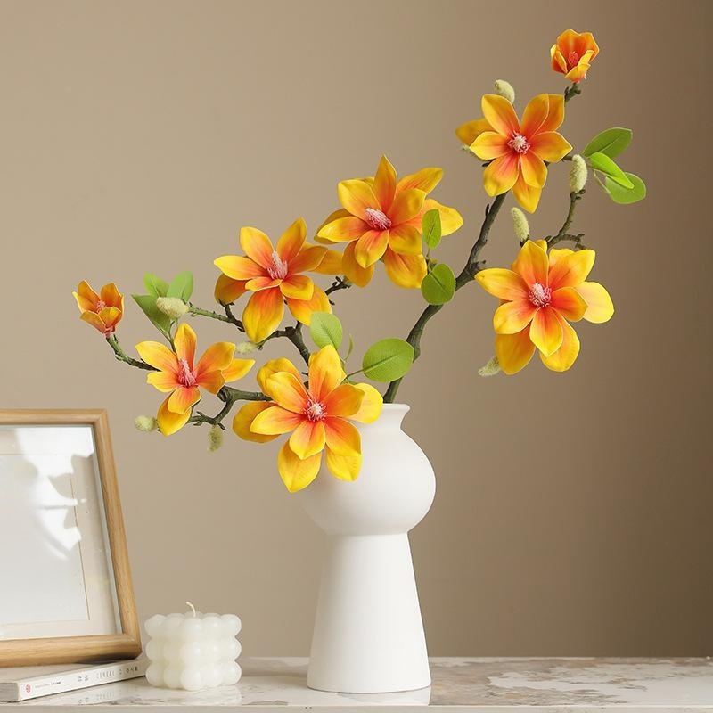 Retro Zen Home Artificial Magnolia Flower Landscape Decoration