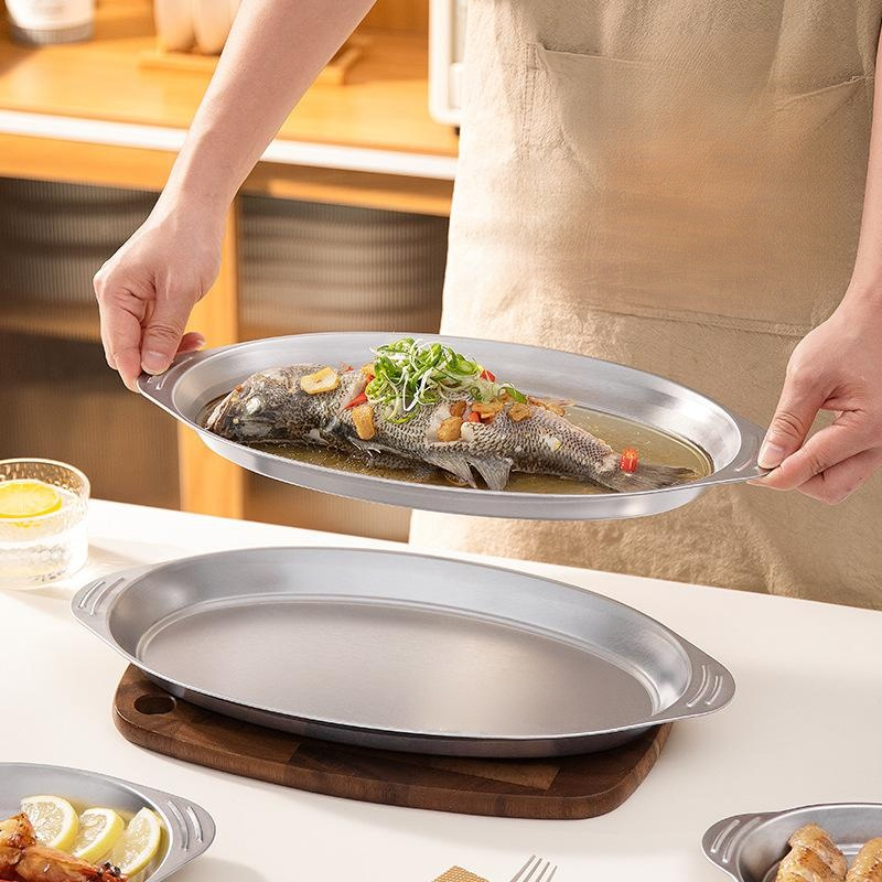 Placa ovalada de acero inoxidable