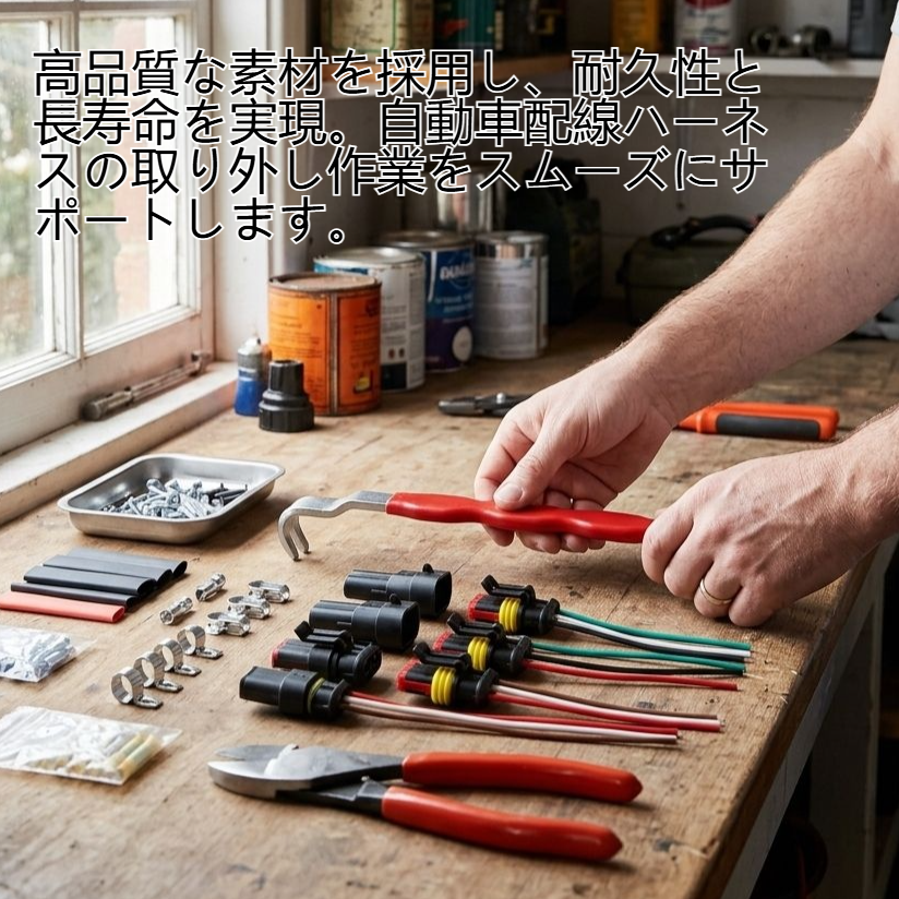 自動車用配線ハーネスクリップコネクタこじ開けツール