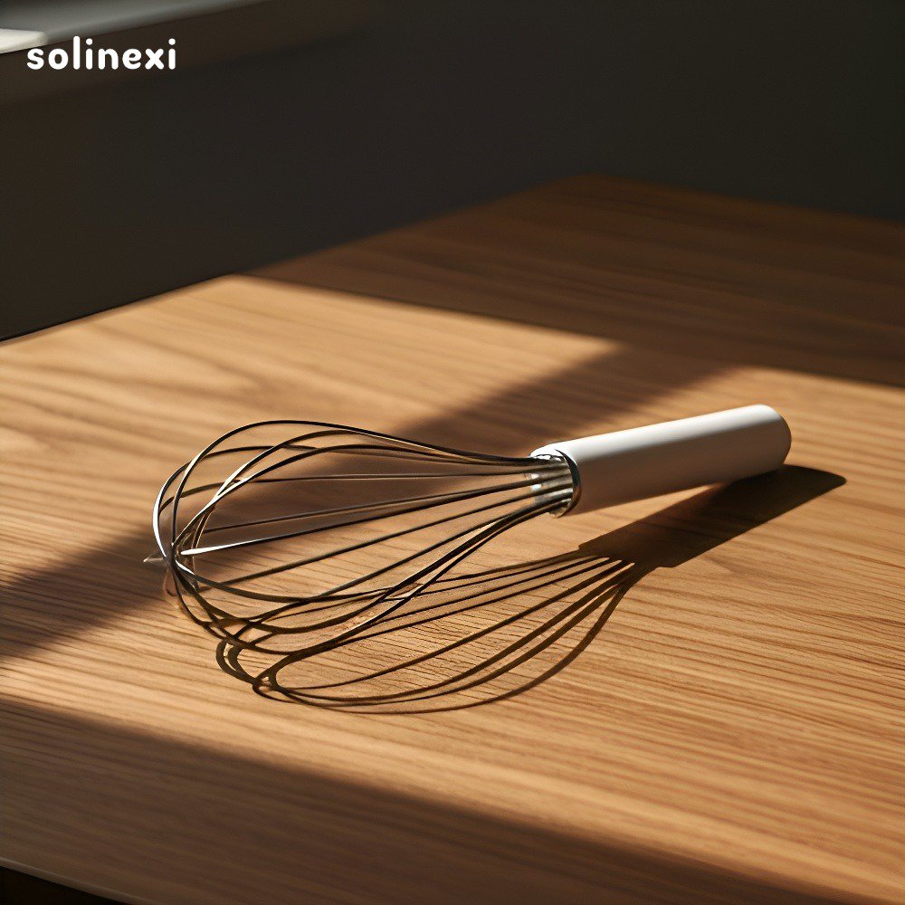 Detail nerezového šlehače na vejce