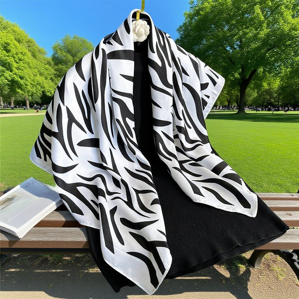 Detail view of soft fabric texture of scarf shawl