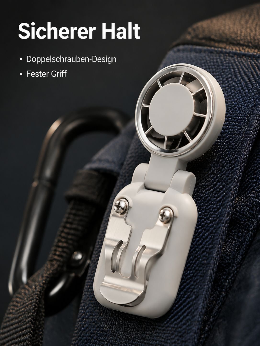 Mini-Mützenventilator, Clip-Design, lange Laufzeit, USB-aufladbar