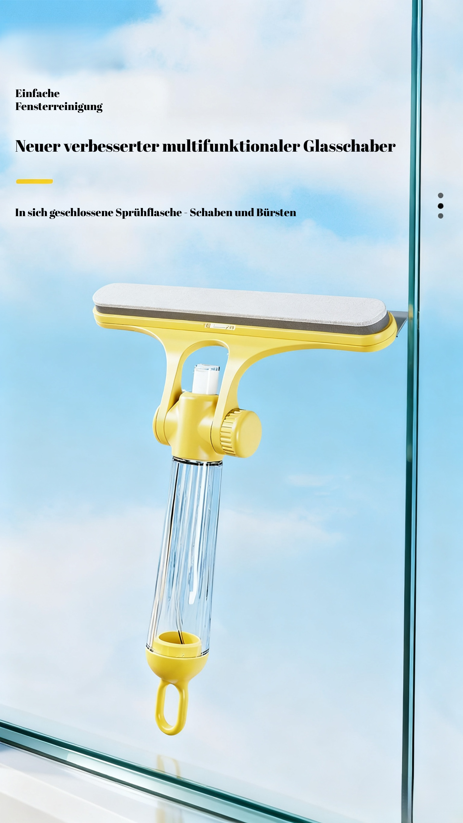 Ergonomischer Fensterreiniger für Glasflächen und Spiegel
