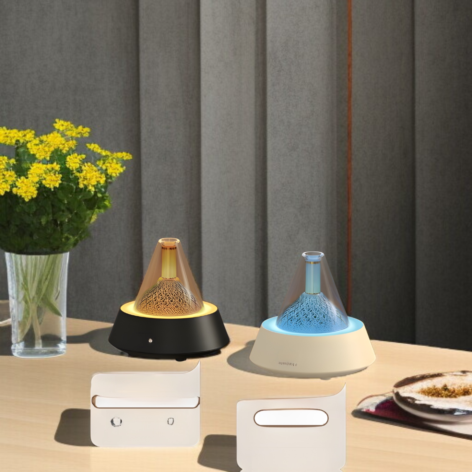 デスクトップ火山アロマセラピーマシンホームデスクトップミニクリエイティブアロマセラピーマシン雰囲気ナイトライト加湿器