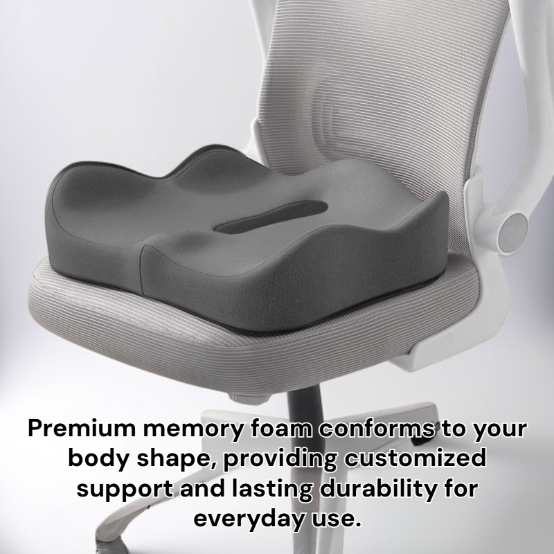 Tailbone decompression memory foam seat cushion
