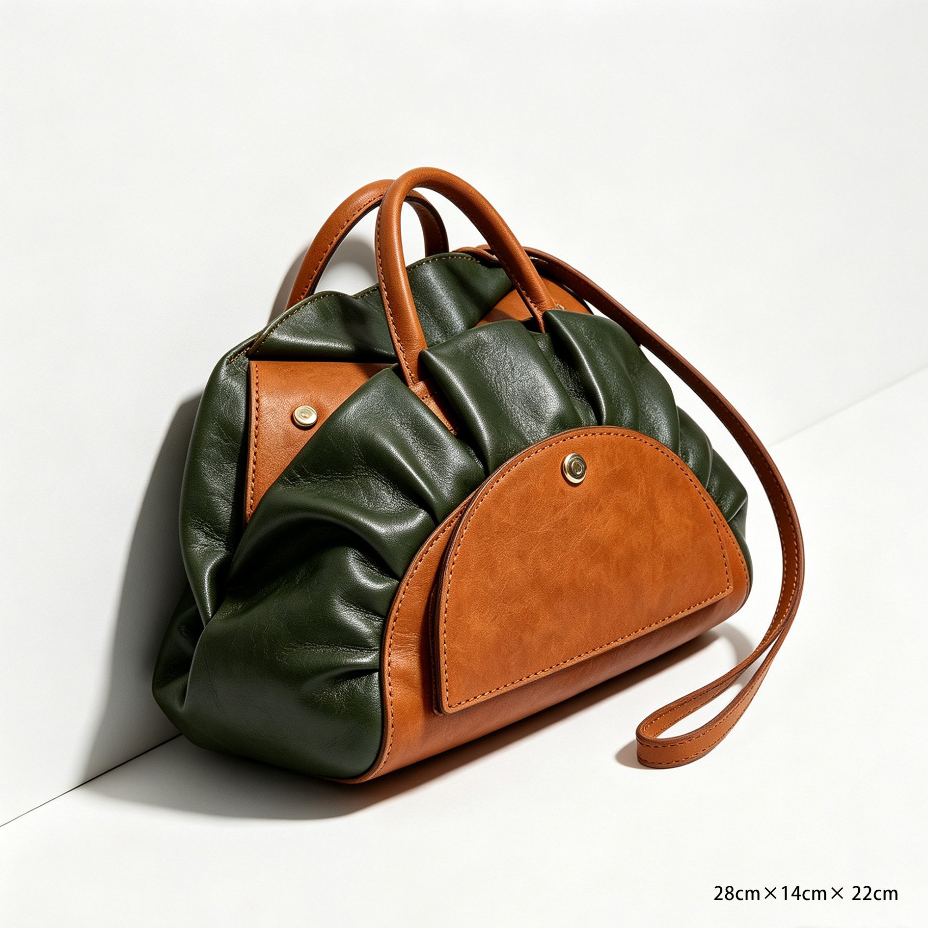 Side angle of Senyu unique leather purse