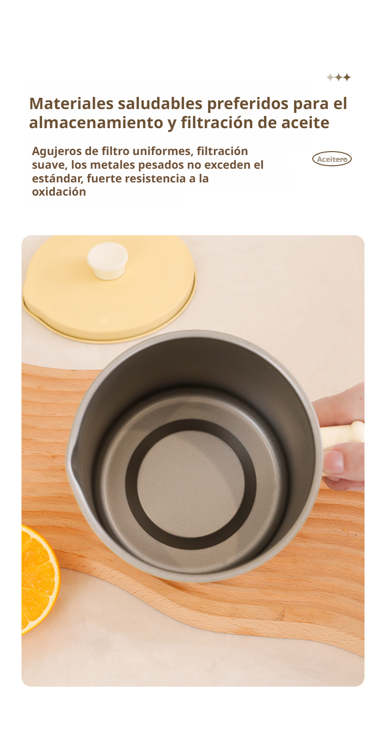 Filtro de aceite de gran capacidad para cocinar saludable