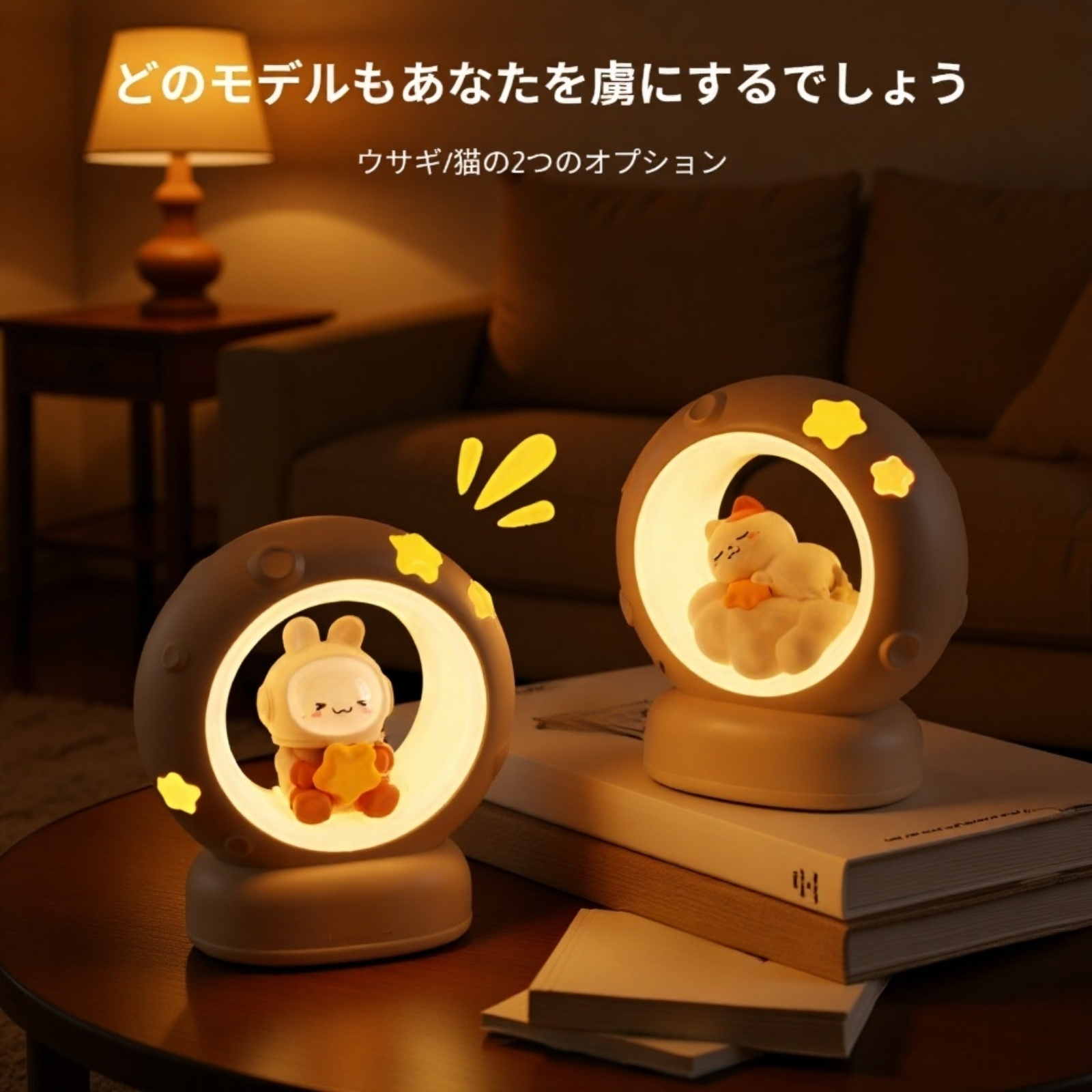 LEDタッチ式ナイトライト点灯時の様子