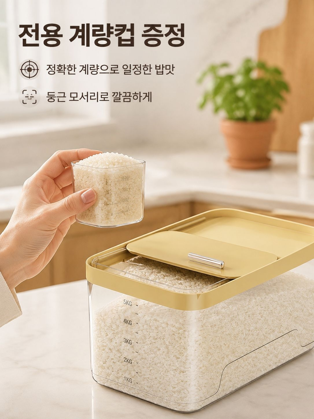 깔끔한 디자인의 주방용 밀폐 보관 용기
