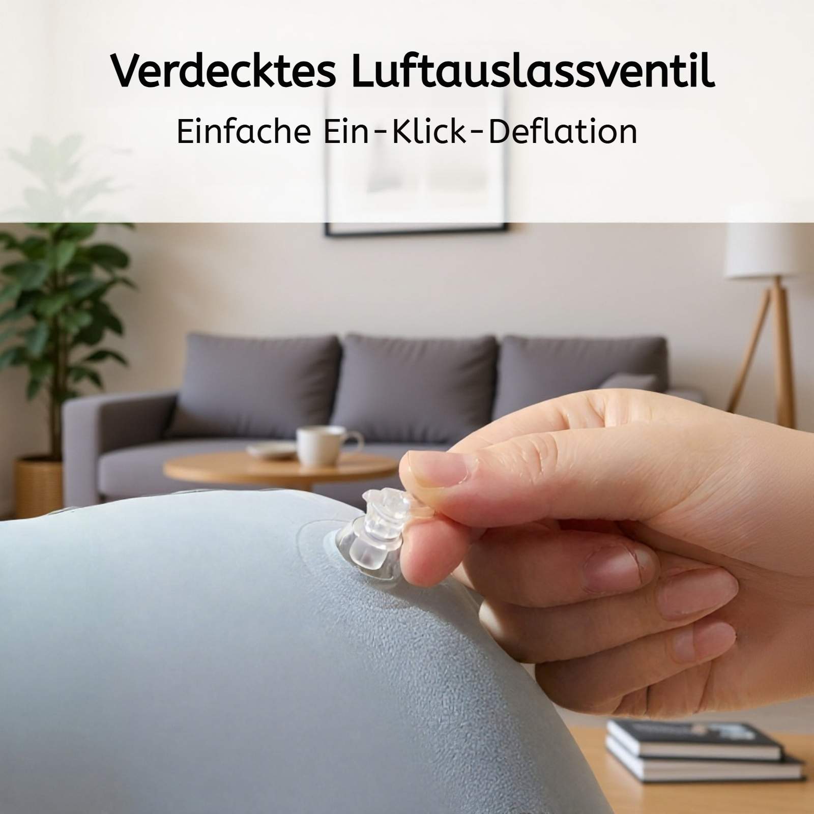 Aufblasbares U-förmiges Reisekissen mit Pumpe