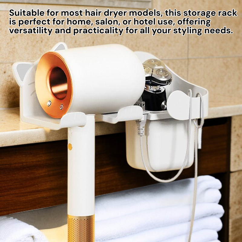 All-in-One Hair Dryer Organizer Rack