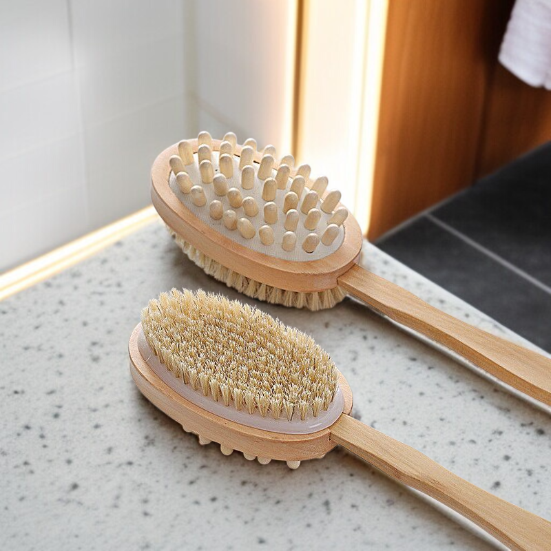 돼지갈기양면욕솔 목욕솔 긴 손잡이 등 강하게 비벼주기