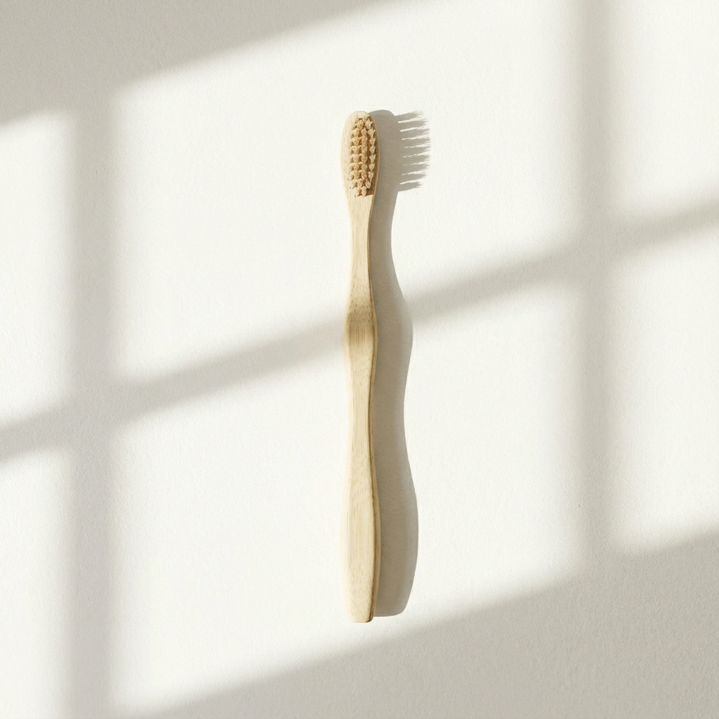 ขนแปรงนุ่มของแปรงสีฟันไม้ไผ่