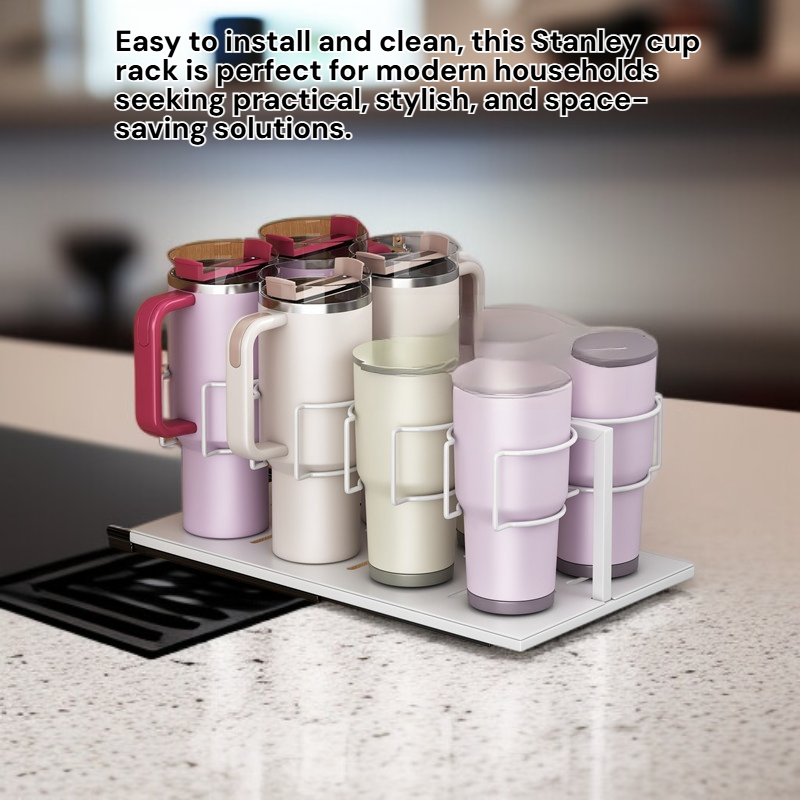 Carbon Steel Sliding Cup Rack, Multi-capacity Storage Rack (Stanley Style)