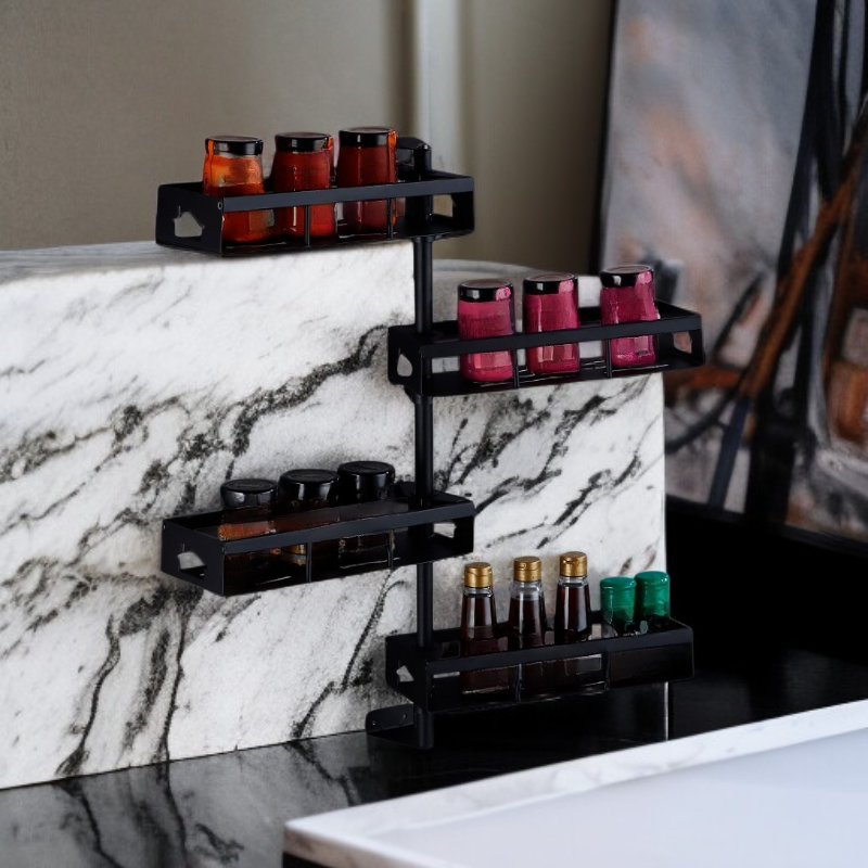 User rotating spice rack for easy spice access