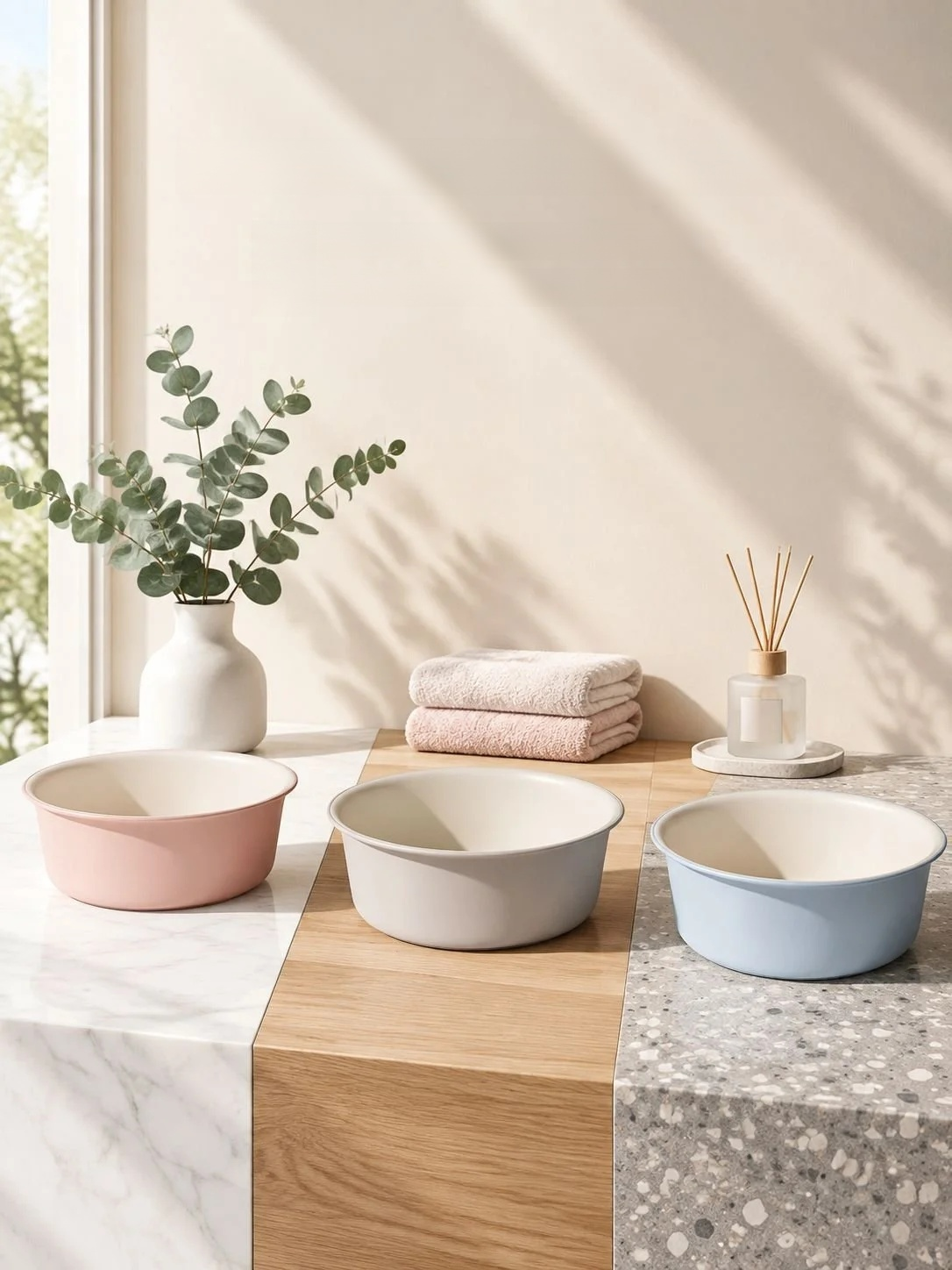 Portable large thickened plastic washing basin