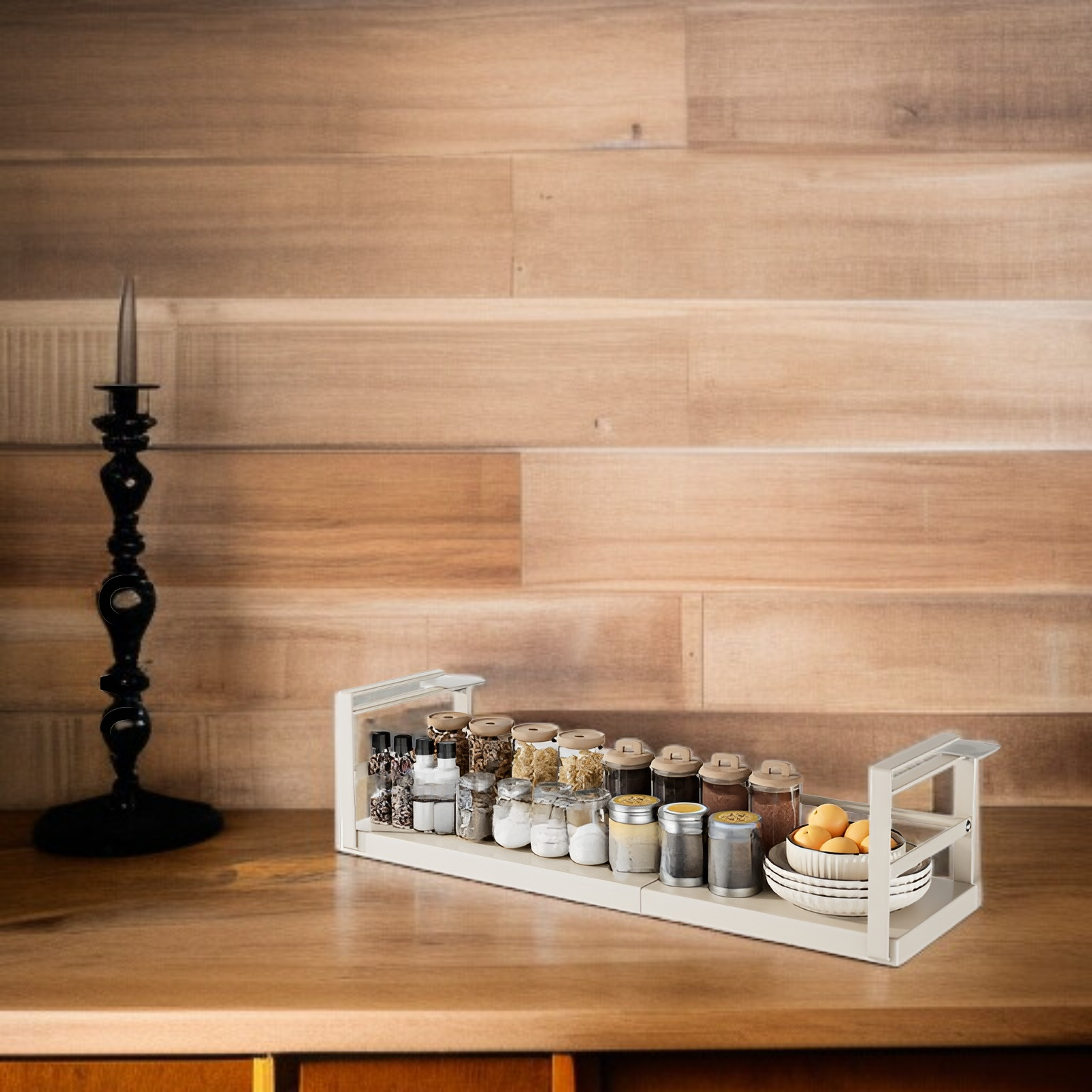 튼튼한 소재로 제작된 접이식 주방 선반