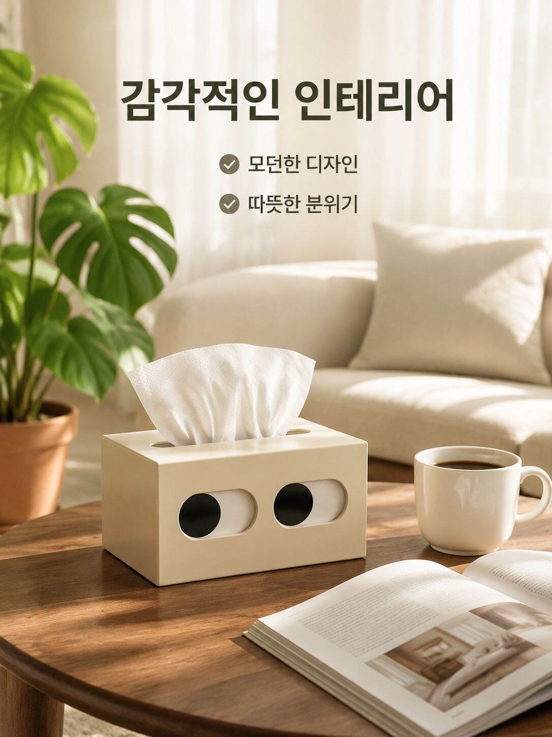 대용량 서랍식 티슈 보관함