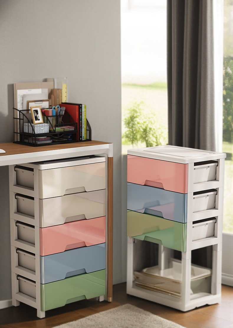 와이드 대용량 가정용 플라스틱 수납장 거실 침실 옷 장난감 수납장 서랍형 잡동사니 수납장