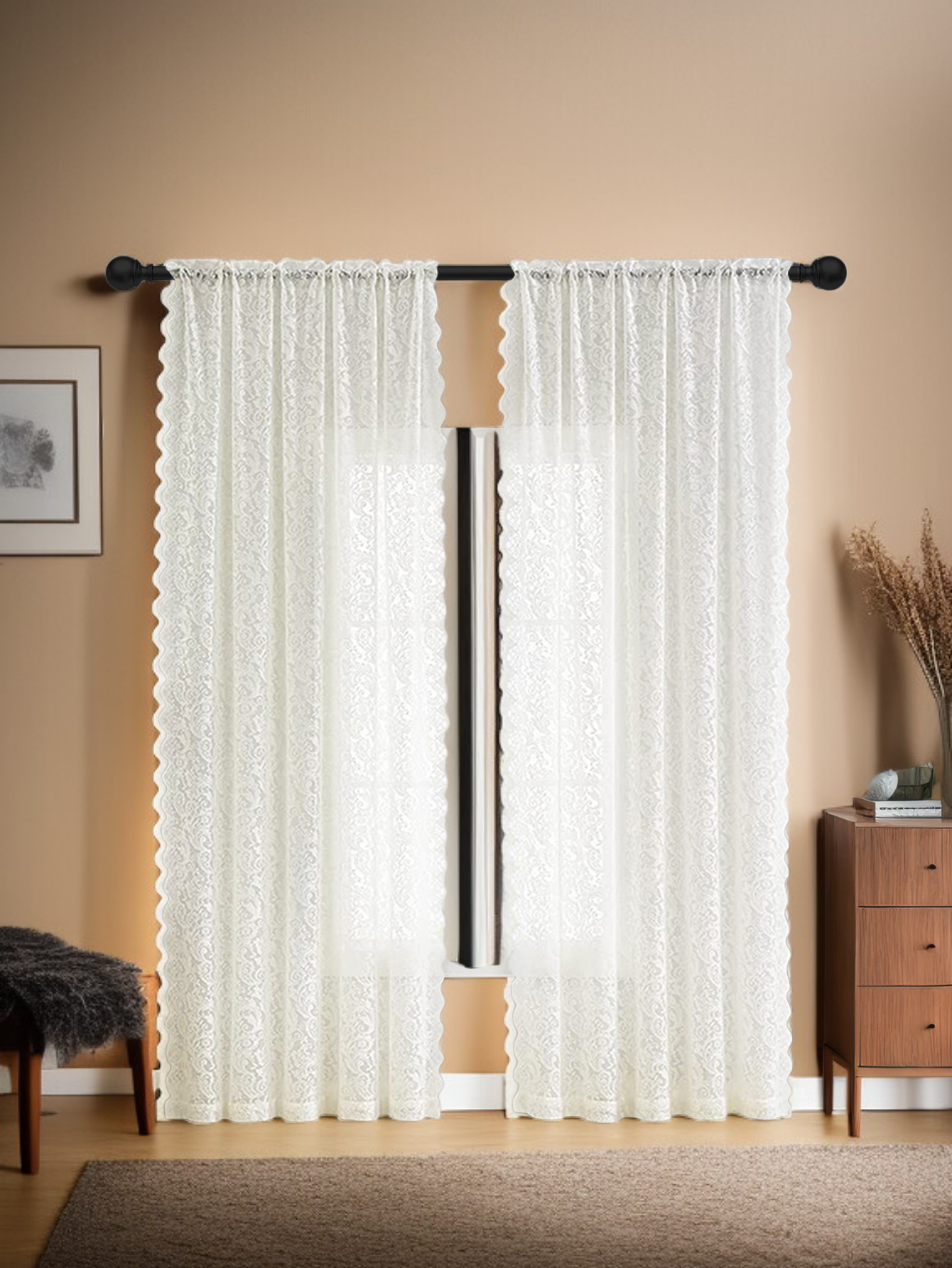 臥室隔間紗簾柔美光線效果